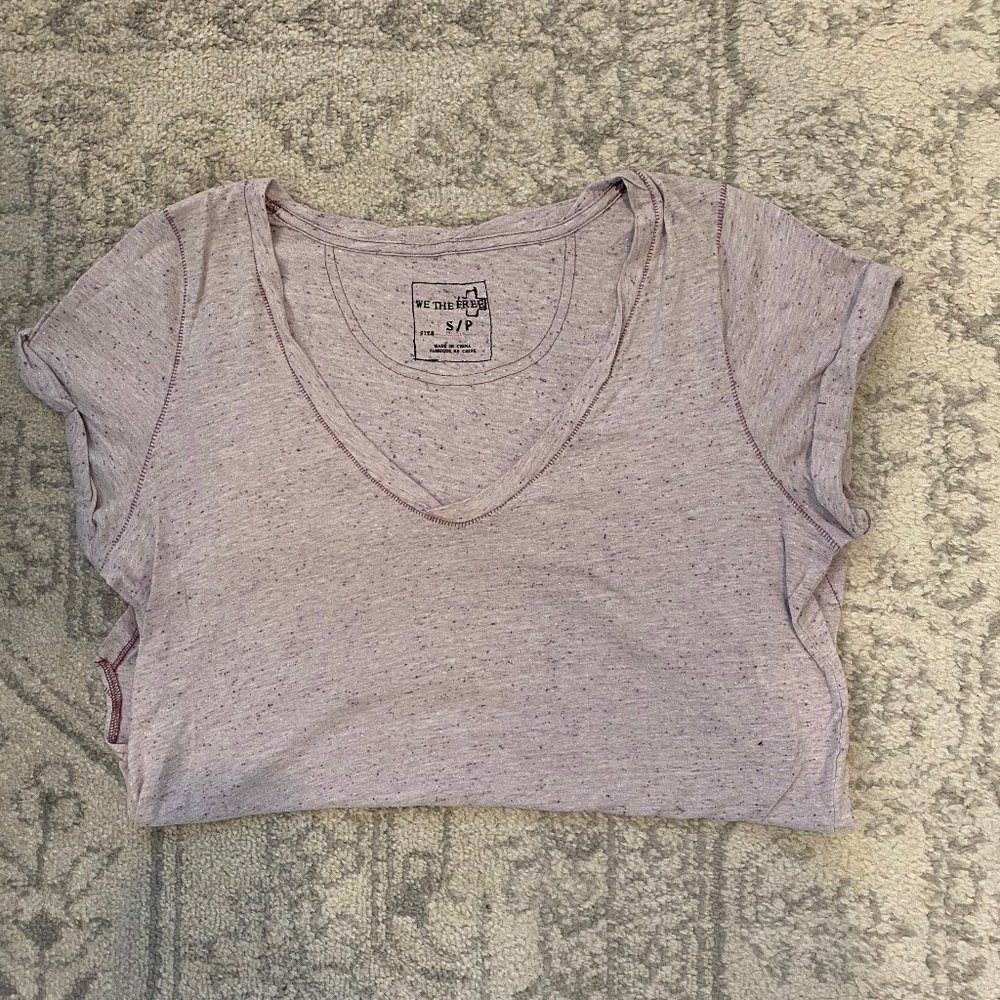 Free People Lavender V-Neck Size S